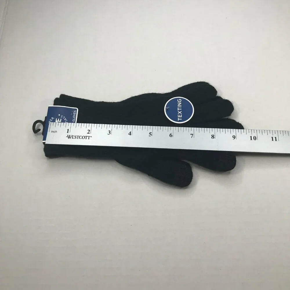 Winter Essentials Women's One Size Black Texting Elongated Gloves New